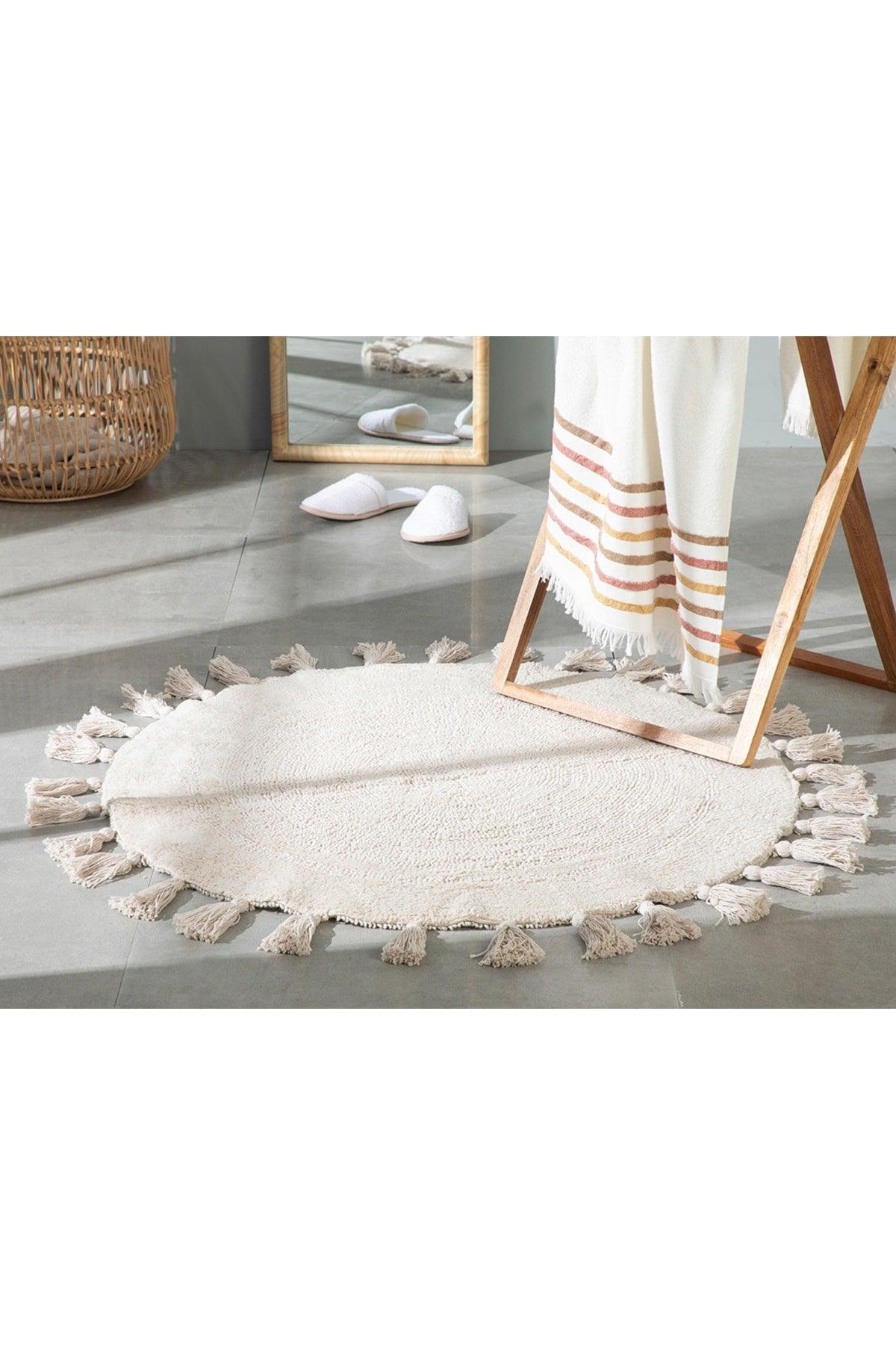 Sunrise Cotton Bath Mat 90x90 Cm Beige - Swordslife