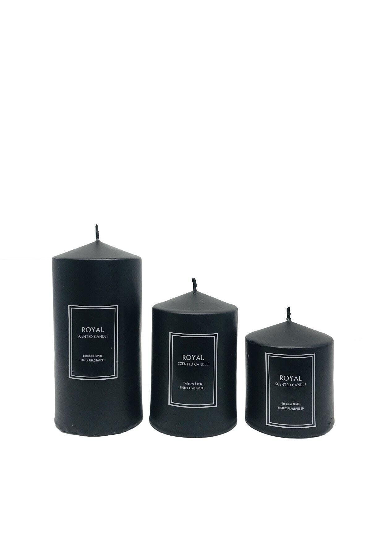 Super Set Black Cylinder Wax Powder Scented 6 Diameter Lengths 6-9-12 Cm - Swordslife