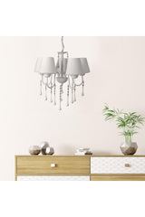 Swan 5 Piece Beaded Chandelier - White - Swordslife