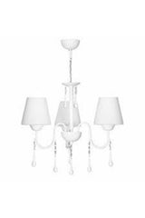 Swan Beaded Glass Chandelier Triple White - Swordslife