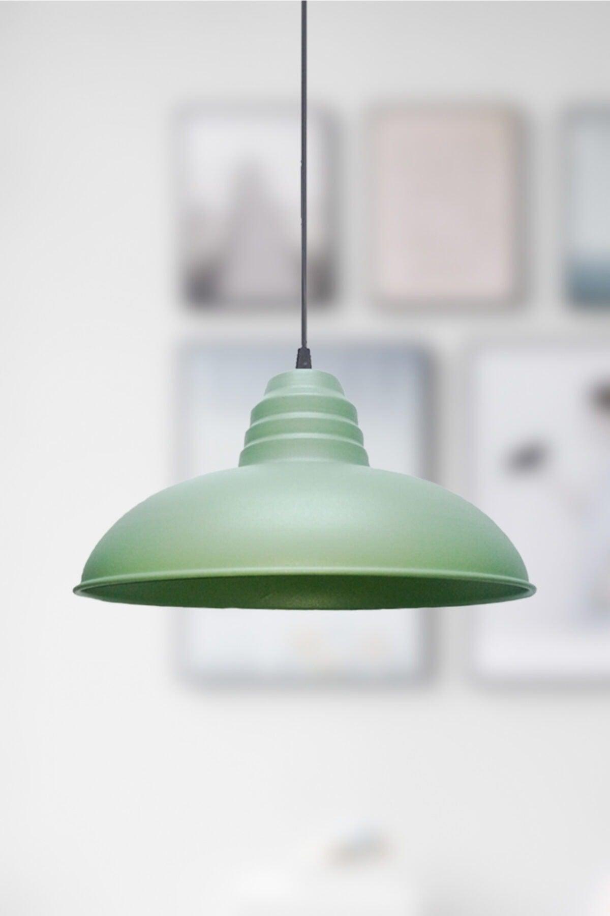 Sydney Green Large (32 CM DIA) Retro Rustic Model Modern Metal Single Pendant Lamp Cafe - Kitchen Chandelier Cafe - Swordslife