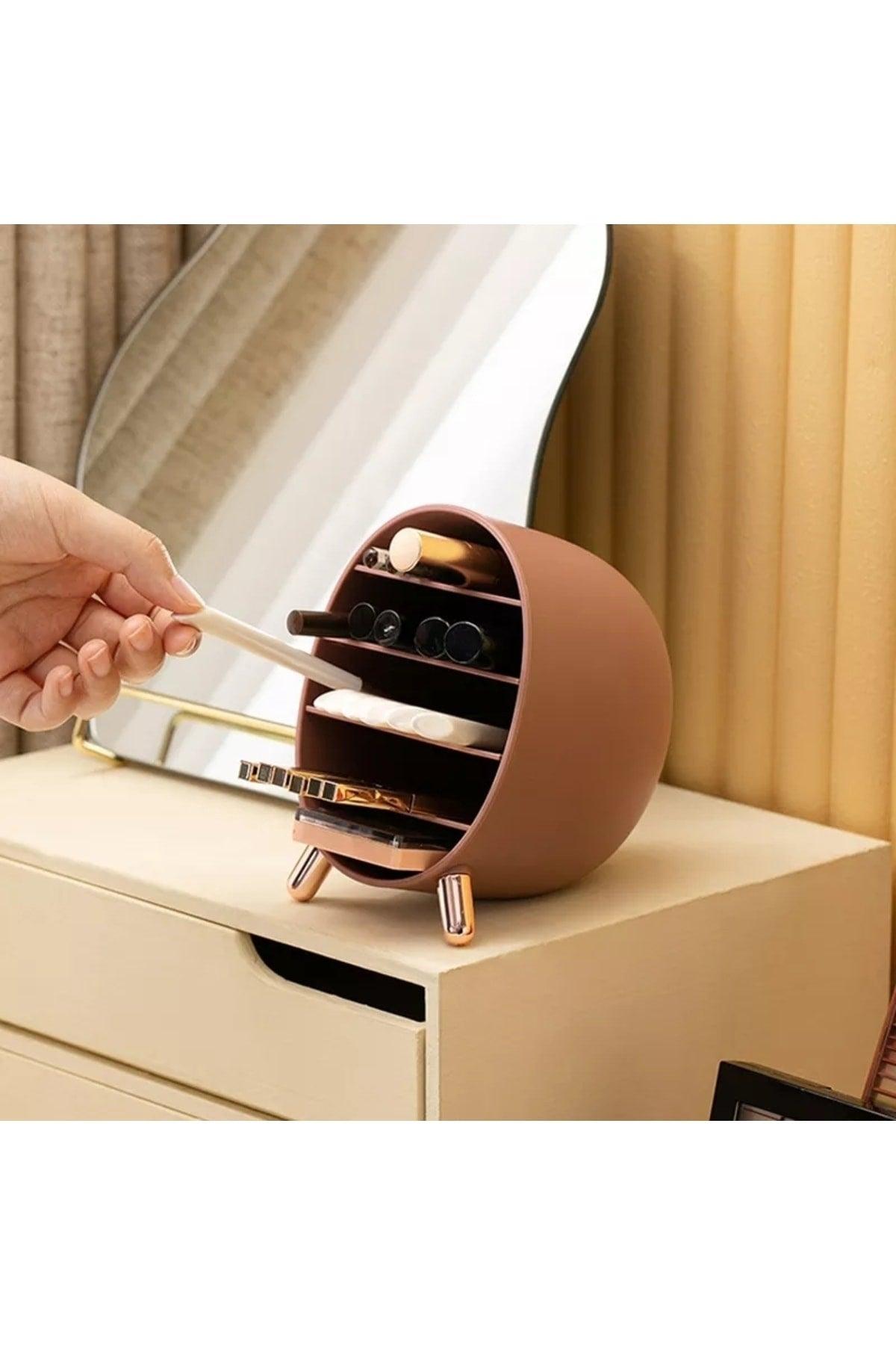 Desk Top Jewelry Makeup Organizer Box With Shelf Compartment Personal Skin Care Products Organizer - Swordslife