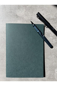 Dark Green Checkered Notebook with Ivory Pages (15x21cm, 80 Pages)