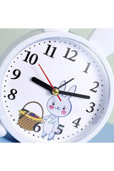 Rabbit Themed Desk Clock Kids Room Alarm Alarm White - Swordslife