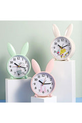 Rabbit Themed Desk Clock Kids Room Alarm Alarm Clock Pink - Swordslife