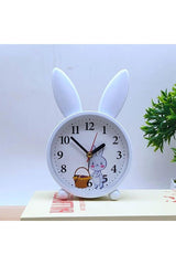 Rabbit Themed Desk Clock Kids Room Alarm Alarm Clock Green - Swordslife