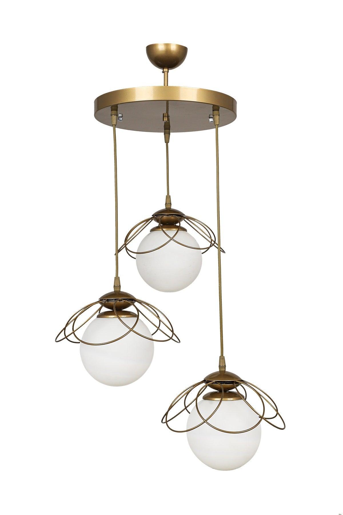 Calico 3rd Chandelier Tumbled White Glass - Swordslife