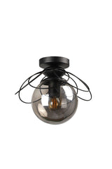 Alaca Ceiling Mount Single Chandelier Black Smoked Glass - Swordslife