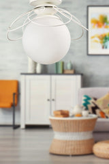 Alaca Ceiling Mount Single Chandelier White White Glass - Swordslife