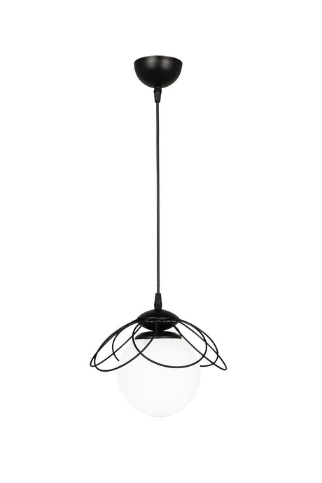 Alaca Single Chandelier Black and White Glass - Swordslife