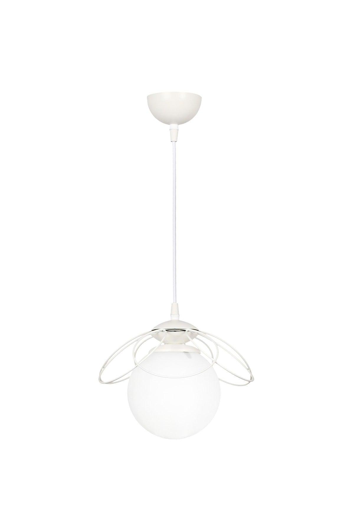 Alaca Single Chandelier White White Glass - Swordslife