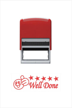 Red ink teacher stamp with 16x40 mm print area