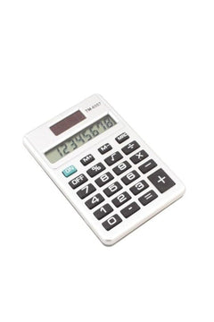 Mini electronic pocket calculator with solar and battery power