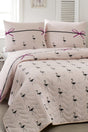 Single Quilted Bedspread Set Flamingo Powder - Swordslife