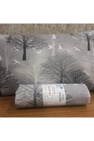 Single Elastic Bed Sheet+1 Piece Pillowcase 120x200 Gray Tree Ecgriağaç1 - Swordslife