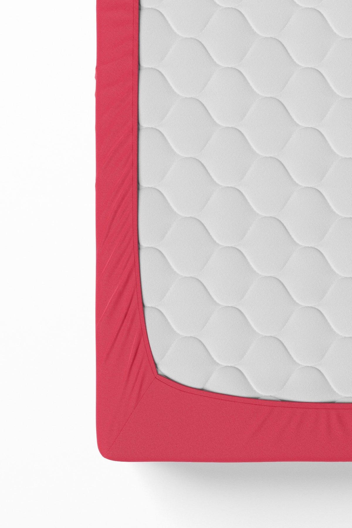Single Cotton Elastic Bed Sheet - Red - Swordslife