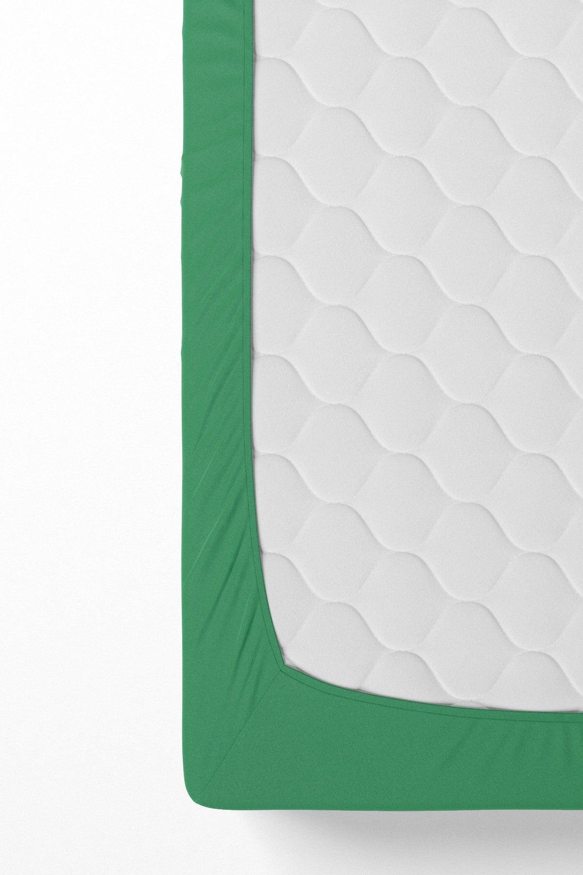 Single Cotton Elastic Bed Sheet - Green - Swordslife
