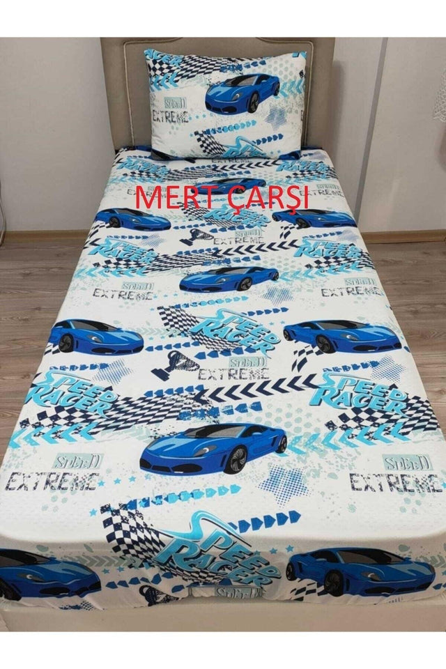 Single Ranforce (fabric) Elastic Bed Sheet Set Race Car - Swordslife