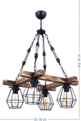 Tetra Wooden 4 Lux Luxury Rope Chandelier - Swordslife