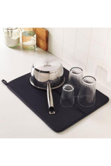 Countertop Dish Drying Cover Meridyendukkan Dark Grey, 44x36 Cm - Swordslife