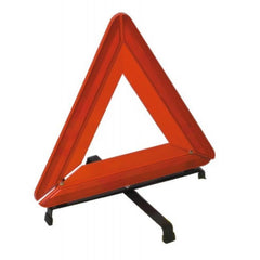 Vehicle emergency warning triangle with reflective strips