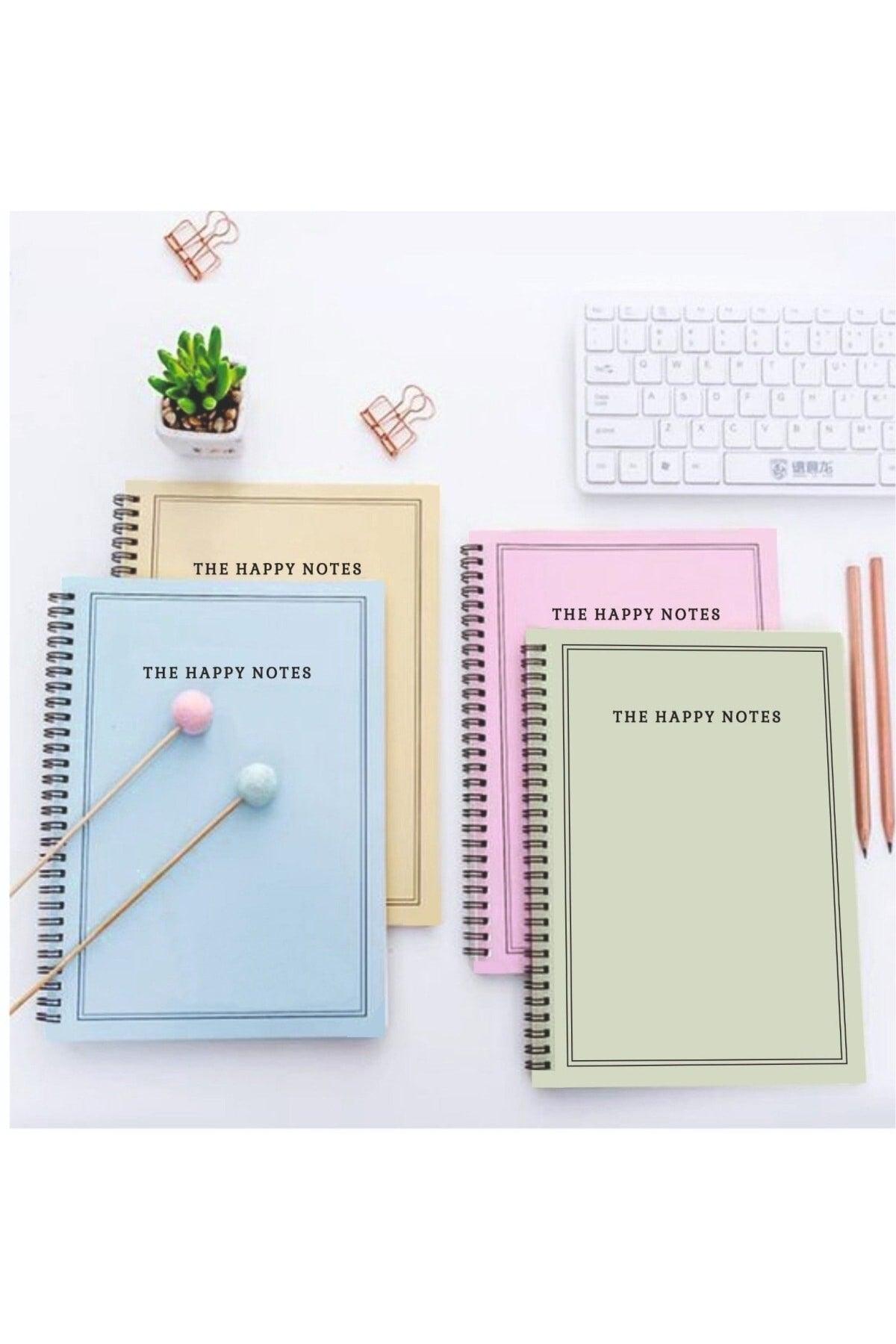 The Happy Notes Set of 4 Unlined Notebooks