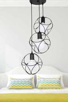 Black metal pipe-style wall lamp for hallways and cafes