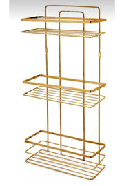 Three Shelf Gold Color Bathroom Shelf