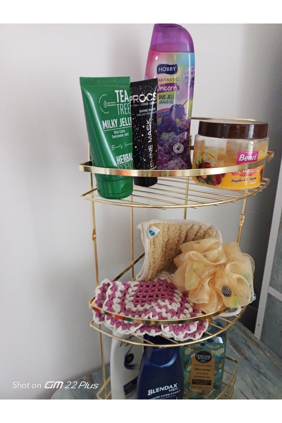 Three Tiers Gold Color Bathroom Shelf - Swordslife