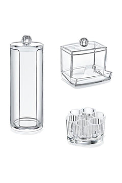 Cosmetic organizer set with stylish plastic design