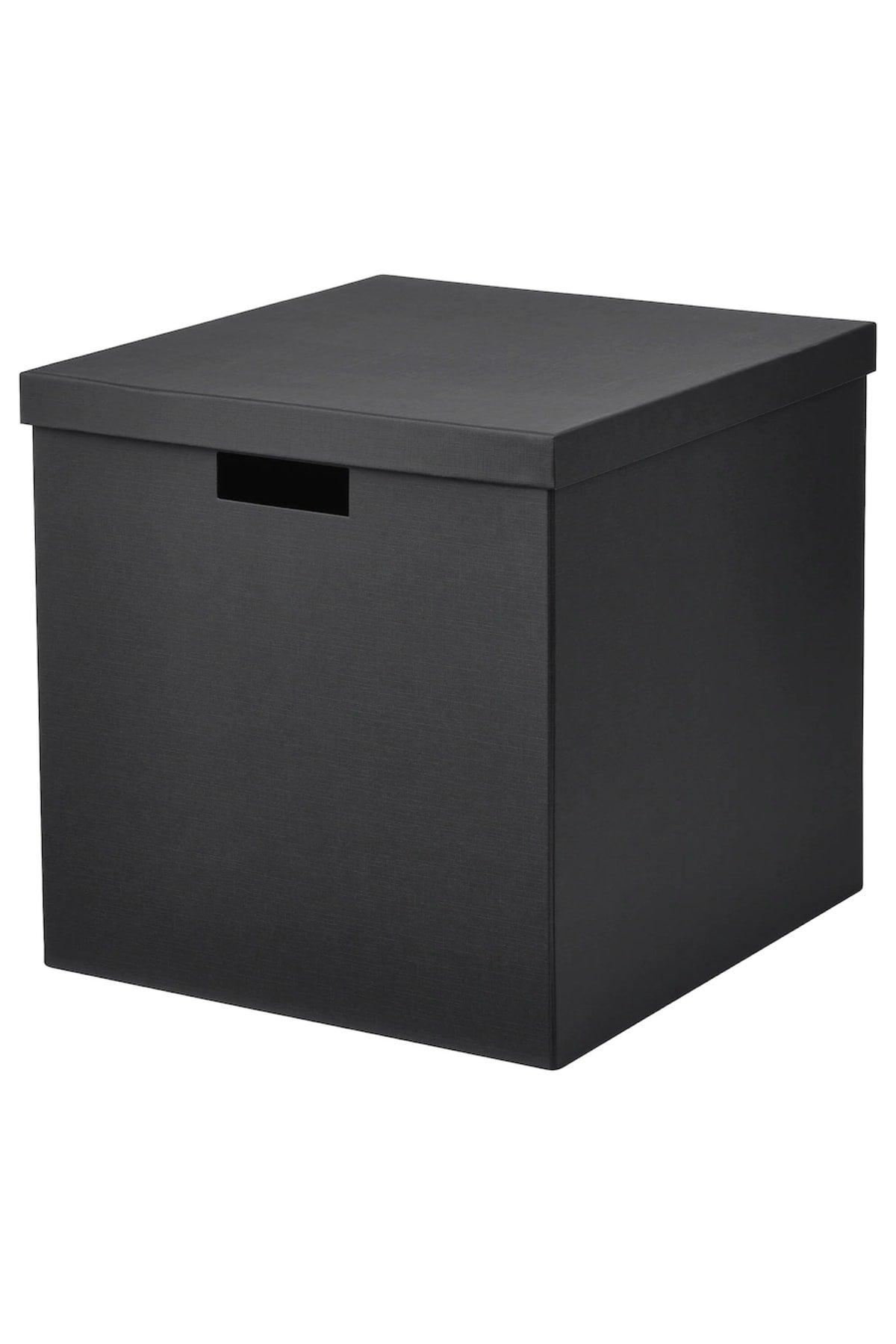 Tjena Black 32x35x32 Cm Decorative Storage Box Organization Box With Lid - Swordslife