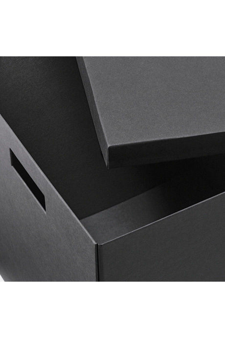 Tjena Black 32x35x32 Cm Decorative Storage Box Organization Box With Lid - Swordslife