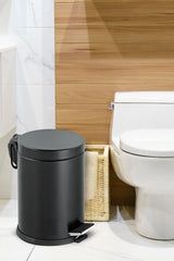 Toilet Bathroom Balcony Kitchen 3 Liter Black Pedal Dustbin Waste Bin - Swordslife