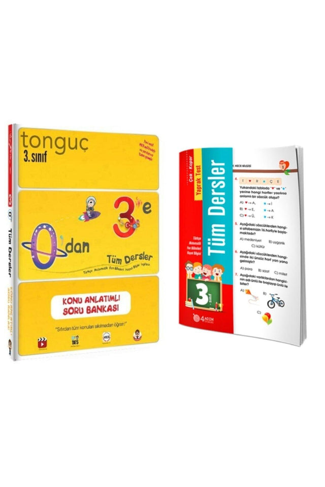 Tonguç 3rd Grade 0 to 3 E Topic Lecture Question Bank + All Courses Leaf Test - Swordslife