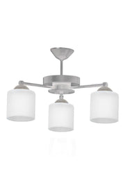 Topaç Gray Color Modern Design 104 White Glass 3 Piece Chandelier - Swordslife