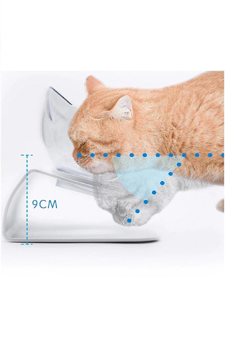 Transparent Cat Head Double Food Container Plastic