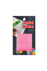 Transparent Pink Sticky Note Paper 75x75mm 50