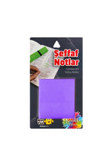 Transparent Purple Sticky Note Paper 75x75mm 50