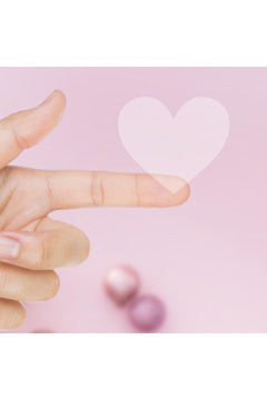 Heart-shaped decorative sticker sheet with transparent adhesive