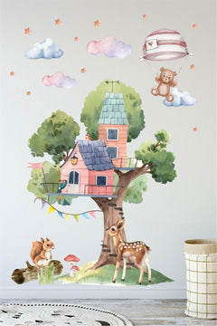 Tree house wall decals set for kids' rooms and play areas