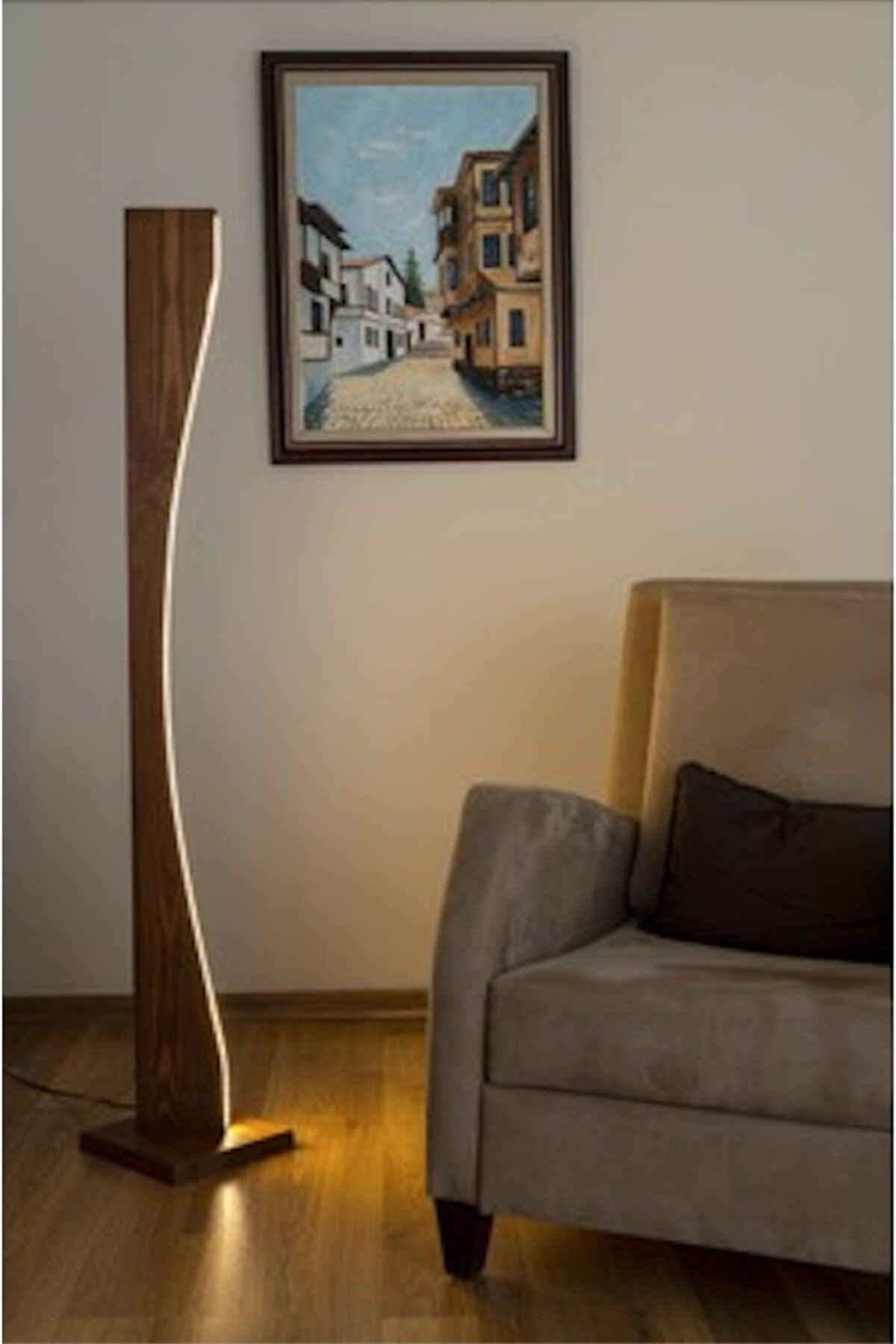 Wood Floor Lamp Natural Wood Corner Lighting Solid Wood Art Series Walnut Color - Swordslife