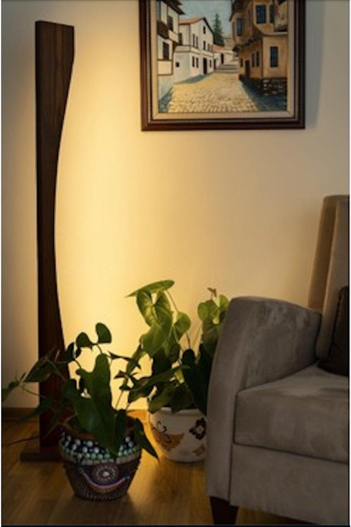 Wood Floor Lamp Natural Wood Corner Lighting Solid Wood Art Series Walnut Color - Swordslife