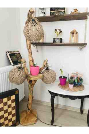 Tree Floor Lamp Disassembled Natural Tree Halicarnassus Series Min 140cm - Swordslife