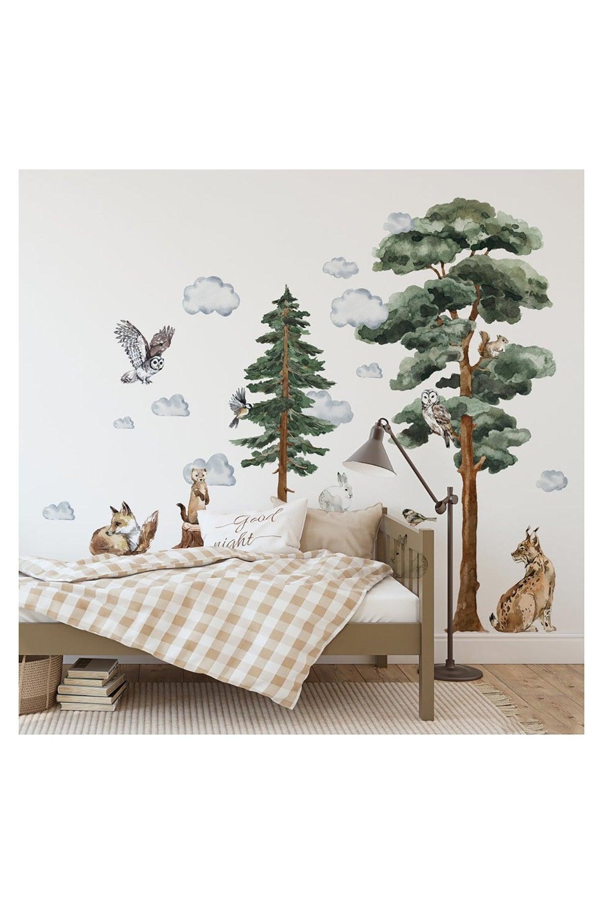 Trees And Forest Animals Themed Wall Sticker Set - Swordslife