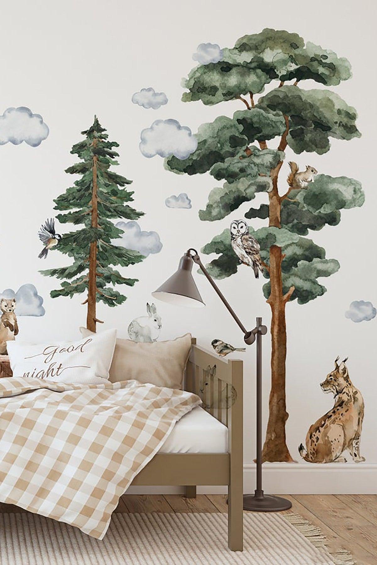 Trees And Forest Animals Themed Wall Sticker Set - Swordslife