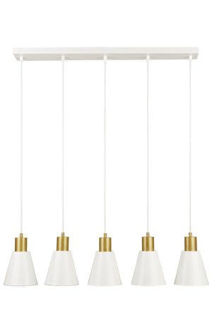 Trend Special Design Modern Sports Cafe Küche Salon Weiß Farbe Gold Detail Inline 5 Li Kronleuchter - Swordslife
