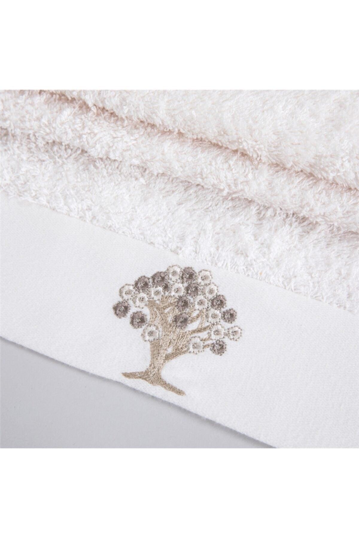 Tressa Embroidered Face Towel 50x90 Cm Ecru - Swordslife