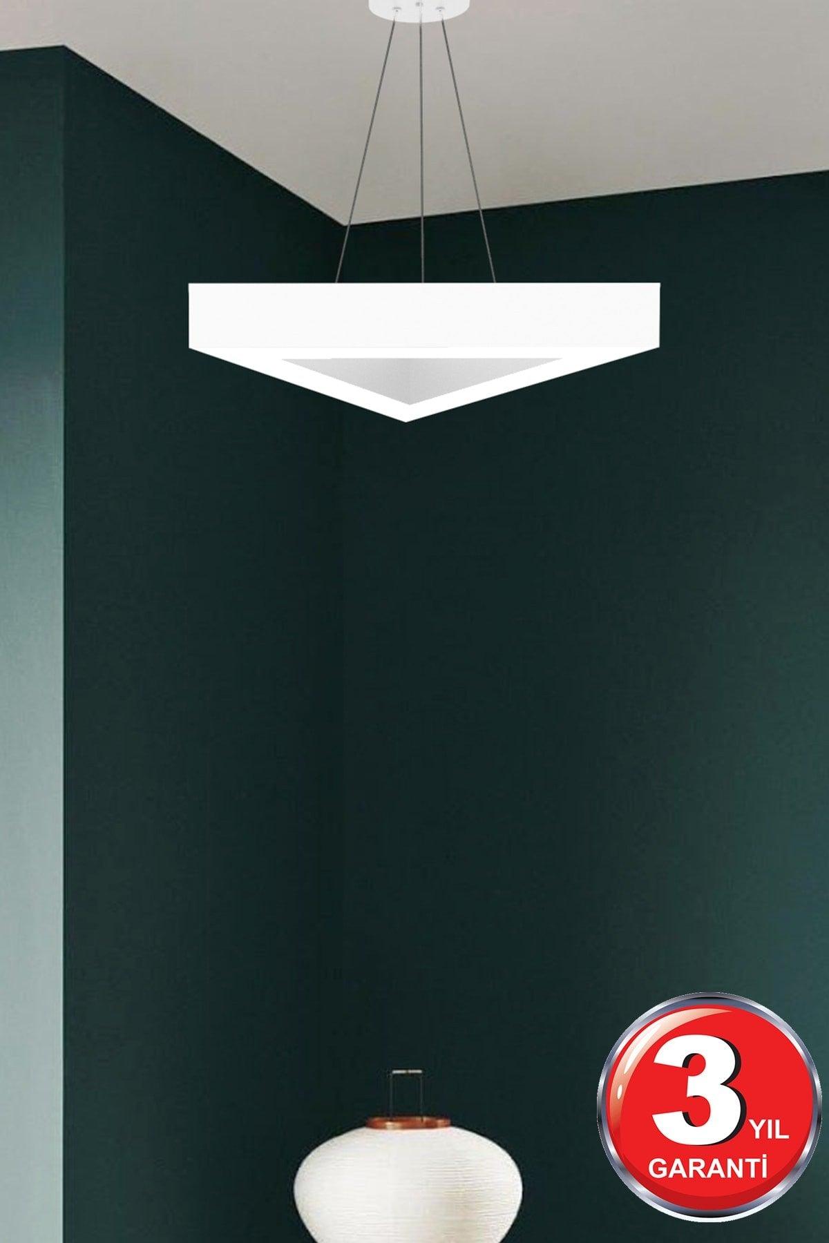 Trian Slim Led Pendant Fixture (White Case - 40 cm Side - 6500k) - Swordslife