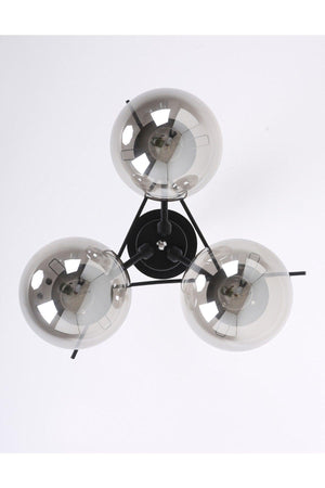 Triangle Black Chrome 3 Smoked Glass Chandelier - Swordslife