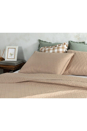 Triangle Multi-Purpose King Size Bedspread Set 240x220 Cm Beige - Swordslife